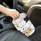 Portable Reusable Waterproof Car Trash Bin, Multipurpose Vehicle Organizer, Road Trip Essentials (Cats)