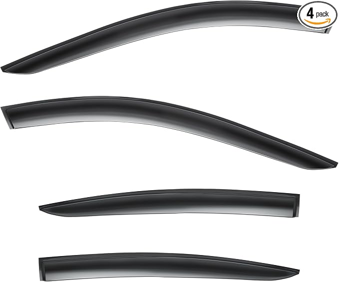 4Pcs Set Tape-On Rain Guards Window Visors for Acura TL Sedan 2009-2014 Window Deflectors Black