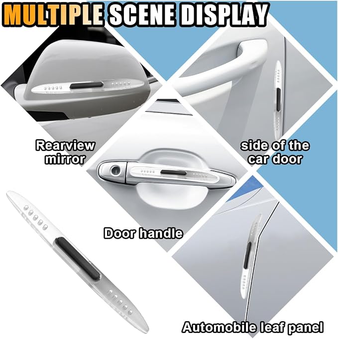 4PCS Car Door Edge Guards Car Side Door Protector, Rearview Anti-Collision Bumper Trim Guard Sticker, Auto Body Self Adhesive Anti-Scratch Strips for SUV Pickup Truck (Transparent)