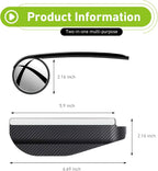2PCS Car Rearview Blind Spot Mirror, ABS Side Mirror Rain Guard with 360 Degrees Blind Spot Mirror, 2-in-1 Carbon Fiber Rain Eyebrow, Universal for Most Cars (Black)