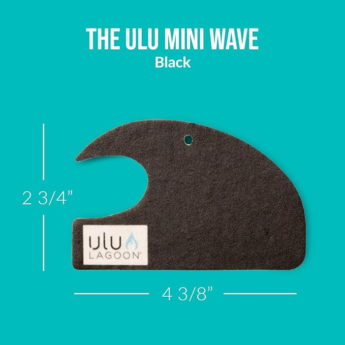 Hanging Car Air Freshener | Tropical Beach Coconut Surf Wax Scent Mini Wave | Long Lasting Car Freshener, Closet and Beyond | Made In USA | 3 Pack (Black)