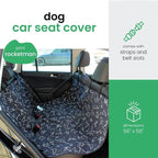 3-in-1 Back Seat Cover for Dogs, 100% Cotton Canvas Back Seat Hammock with Headrest Straps, Belt Slots, & Anchors, Non-Skid Cargo Area Cover, Machine Washable, No Harmful Chemicals, 56"x56"