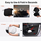 Car Windshield Sun Shade, Universal Fit Midsized Sedan SUV, Classic Black | 63 x 31.5" Windshield Cover, Foldable Front Window Sunshade, UV Heat Protection, Cute Eyes Series