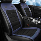 Cooling Car Seat Cushion 12V 24V with Dual Turbo Fans, Breathable Ventilated Front Seat Cover for Cars and Trucks, 24 Air Vents, 5 Second Cooling, Brown (Blue)