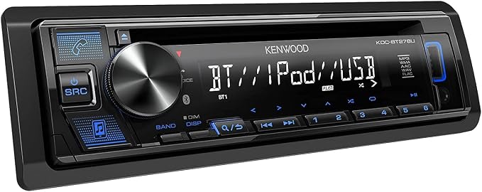 Kenwood KDC-BT278U 1 Line Text Display CD Receiver with Bluetooth (Renewed)