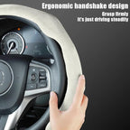 Mandark Car Steering Wheel Cover, Suede Sport Vehicle Steer Wheel Protector Fitting 15 Inch, Non-Slip Comfortable Automotive Interior Decoration Accessories, Universal for Most Cars (Beige)