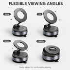 Vacuum Magnetic Phone Holder for Car, 96LBS Suction Cup & 2800gf Magnetic Hold, 360° Foldable MagSafe Car Mount for Dashboard, Windshield, Gym & Mirror, Compatible for iPhone 17–12 and Android
