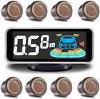 Parktronic 8 Parking Sensors Kit Reverse Backup Radar System Rear and Front View with Sound Warning Ultrasonic Distance Detection for Car Vihicle
