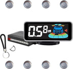 Backup Parktronic System Car Auto Vehicle Reverse with 8 Parking Sensors kit, LCD Display, Distance Detection (Meter/Foot Switchable), Buzzer Alarm and Voice Prompt Function（Light Grey）