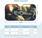 Windshield Sun Shade Funny Driving Husky Dog Car Front Window Sunshade Cover for Truck SUV Blocks UV Rays Automotive Visor Interior Protector 51 x 27.5 inch
