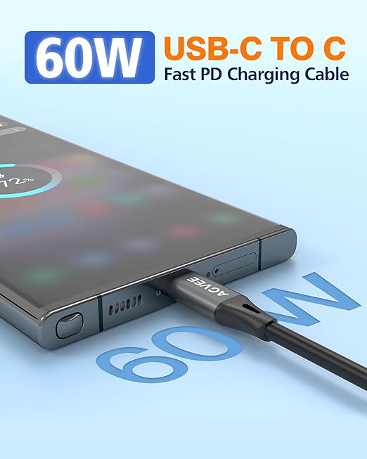 3ft Coiled USB-C to USB-C Cable [USB-IF Certified] Carplay | 60W PD Fast Charger Data Transfer Cord in Car for iPhone 17/16/15, Android Auto, Galaxy S26 S25 S24 S23 S22 S21 S10 S9, Pixel