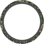 Car Steering Wheel Cover for Women Men, Non-Slip Sage Green Wild Flowers Steering Wheel Protector, Universal 14"-15" Fit for Cars, SUVs, Trucks (Sage Green Wildflowers)