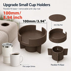 Couch Cup Holder Adapter – Universal Sofa Drink Expander for Large Mugs, Tumblers & Bottles – Spill-Proof Recliner Caddy for Living Room, RV & Boat (Brown, Base 70-92MM(2.75-3.62IN))