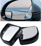 2PCS Car Fan Shaped Blind Spot Mirrors, HD Glass Wide Angle Car Side Mirrors with Housing, Self-Adhesive Adjustable Convex Rearview Mirror, Vehicle Parking Safety Accessories (Black)