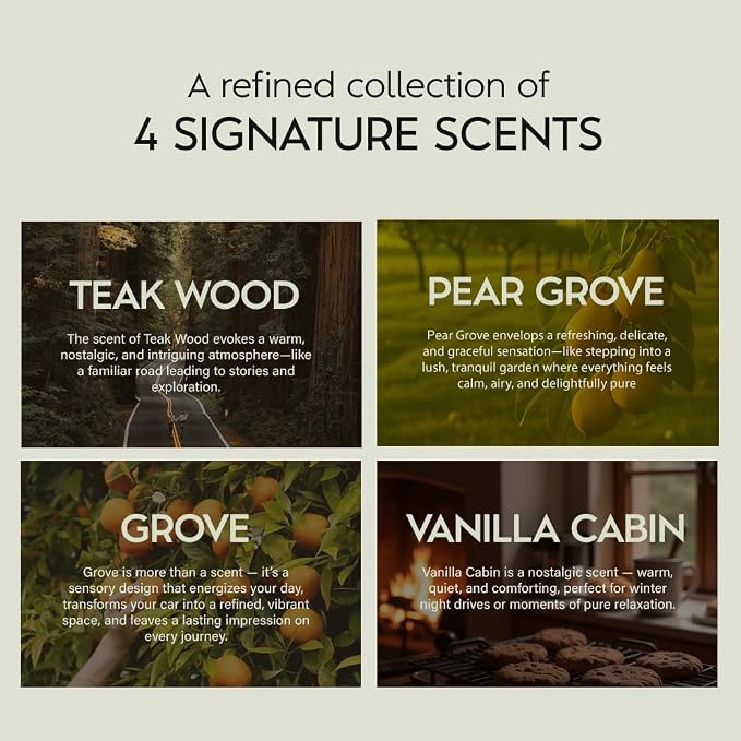 Scented Car Air Freshener - Long Lasting Essential Oil Diffuser - Car Accessories for Men & Women - Pack of 2 Non-Toxic Car Air Freshener - 0.27FL OZ/8ML (Grove 8ml)