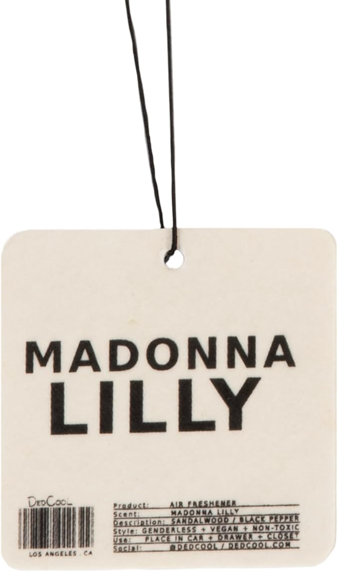 Air Freshener in Madonna Lily | Hanging Odor Eliminator for Cars, Closets & Drawers | Black Pepper, Sandalwood & Bergamot | Vegan, Non-Toxic, Cruelty-Free