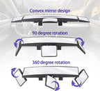 Car Rear View Mirror, 15 Inch Panoramic Vehicle Convex Rearview Mirror, Clip-on Automotive Large Wide Angle Extended Rear View Mirror Accessories, Universal for SUV, Truck, RV