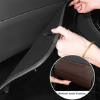 2PCS Car Kick Mat, Anti-Scratch Waterproof Anti-Slip Vehicle Back Seat Protector with Storage Pockets, Automotive Interior Seat Back Covers, Universal for SUV RV Truck (Brown)