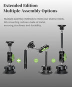 Magnetic Car Phone Holder, Ultra Stable Windshield Phone Mount, Strong Suction Cup & Powerful Magnetic, 360° Rotatable, Durable Premium Aluminum Alloy, for All Vehicles & All Smartphones