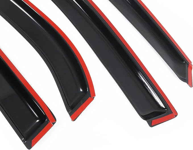 Fit 2010-2017 Chevy Equinox Slim Style Acrylic Smoke Tinted Window Visors |, Dark Smoke, Improve Circulation, Impact Resistant, Waterproof, Anti Fog, Wind Sun Rain Vent Guards, 4PCS