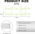 2PCS Trust in God Rearview Mirror Decals, Automotive Vinyl Rear View Mirror Decorative Stickers, Waterproof Trust in God Stickers for Car Truck Laptop, Car Accessories (Luminous)