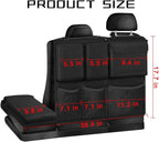 Mandark Car Trunk Organizer, Detachable Vehicle Seatback Hanging Storage Container with Zippers, Large Capacity Waterproof Auto Seat Back Trunk Bag Accessories, Universal for Most Vehicles (Black)