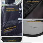 Kick Mats with Organizer, Waterproof Kick Mats Backseat Protector, Durable Car Seat Back Protectors for Vehicles to Protect from Dirt, Mud & Scratches, Fits Most Vehicles