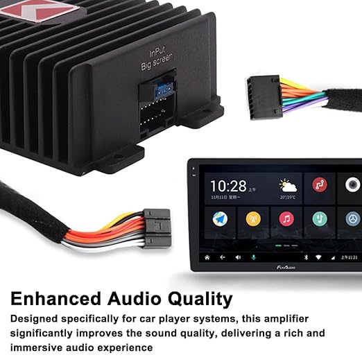 4-Channel Full-Range Amplifier, 80Wx4 Audio Modification Power Amplifier Digital Sound Processor Class A/B for Android Car Player