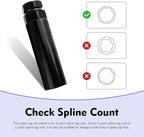 Large 6 Spline Lug Nut Socket, Car Wheel Lugs Nuts Lock Removal Tool, Wheel Lock Key Replacement for 6 Spline Lug Nut Key, for 21mm 13/16 Inch and 22mm 7/8 Inch Hex Socket Wrench