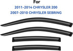 Window Visors Rain Guards for 2011 2012 2013 2014 Chrysler 200, Out-Channel Window Vent Wind Deflectors Visors Shades for 2007-2010 Chrysler Sebring
