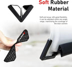 2 PCS Car Door Corner Edge Guards, Thickened PVC Anti-collision Door Corner Protector, Carbon Fiber "Sports" Label Decorative Cover, Self-adhesive Exterior Accessory for Cars (Black)