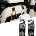Bling Car Seat Headrest Hooks, 2PCS Leopard Print Backseat Storage Hanger Hooks for Women, Automotive Interior Rear Headrest Decoration Organizers, Universal for Vehicles (Multicolor)