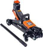 Hydraulic 1.5 Ton Trolley Jack Car Lift with Blow Molded Storage Case - 3000 LBS Capacity Orange