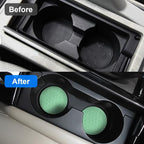 Mandark 2PCS Car Cup Holder Coasters, 2.75 Inch Non-Slip Insert Water Bottle Holder Pads, Dustproof Automotive Interior Accessories Mat, Universal for Vehicles, Trucks, RVs and More(Light Green)
