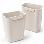2 Pack Car Trash Can for Door Pocket Reinforced Silicone Auto Garbage Bin with Stay-Open Rim, Waterproof Car Waste Container, Left & Right Door Organizer, Fits Most Standard Door Pockets, White