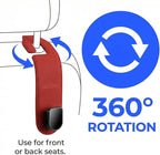 Car Seat Headrest Hook, 2PCS Vehicle Seat Back Hangers Organizer for Handbag Purse Coat, Automotive Interior Headrest Storage Hooks, Universal for SUV Automobile Truck (Red)