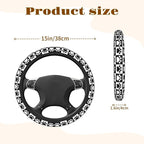 Steering Wheel Cover Accessories Neoprene Cover, Breathable Non-Slip Easy to Install Suitable for Women Men, 14.5-15.5 Inch for Car SUV Van Truck Universal - Grid Claw Print