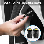 Tire Valve Stem Caps for Chevrolet Metal Car Wheel Air caps Auto Valve Stem Caps Accessories 4 Pcs Black