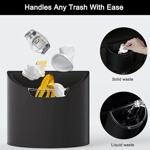 Leakproof Car Trash Can, Mini Car Trash Bin with Removable Liner, Waterproof Automotive Garbage Can for SUV, Truck, Vehicle, Home, Office, Multipurpose, Easy to Clean, Wine Red