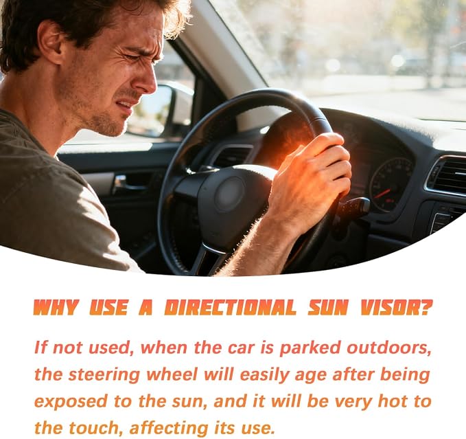 Car Steering Wheel Sun Shade Cover, Heat-Resist Vehicle Steering Wheel Sunblock Protector, Sun-Proof Automotive Interior Sun Heat Shield, Universal for Truck SUV Sedan