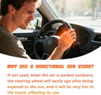 Car Steering Wheel Sun Shade Cover, Heat-Resist Vehicle Steering Wheel Sunblock Protector, Sun-Proof Automotive Interior Sun Heat Shield, Universal for Truck SUV Sedan