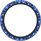Abstract Blue Cool Lightning Steering Wheel Cover For Women Men Girls Car Accessories Decor Anti-Slip Neoprene Auto Steering Wheel Covers Protector Universal 15 Inch
