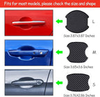4Pcs Universal 3D Carbon Fiber Car Door Handle Paint Scratch Protector Sticker Auto Door Handle Cups Protective Pad (M)