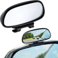 Blind Spot Mirror, HD Glass Frameless Convex Rear View Mirrors Exterior Accessories with Wide Angle Adjustable Stick for Car SUV and Trucks, Black