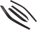 WD2-420 Dark Smoke 4 Pcs Set Window Visor (Outside Mount) Deflector Rain Guard Compatible with 1988-1992 Toyota Corolla Sedan