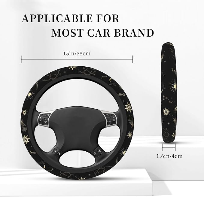 Moon and Star Steering Wheel Cover Car Accessories