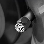 Tire Valve Stem Caps Cover,4 Pcs Metal Black Air Valve Cap, Aluminum Car Wheel Stem Caps,Universal Stem Covers for Cars,Trucks,Bikes,Bicycles, Motorcycles,Corrosion Resistant (White Leopard)
