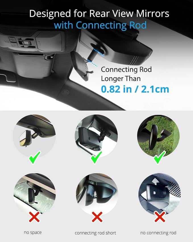 Rear View Mirror Phone Holder Mount for Car, Aluminum Multi-Directional metal arms and 360-degree Rotatable Retractable, Auto Essentials Accessories Compatible with iphone android phones (Silver)