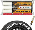 Premium Tire Marker Pens, White Waterproof Paint Markers For Car Tire Lettering, Made In Japan (3 Pack-White)