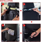 HCMAX 2 Pack Kick Mat Car Seat Back Protector Waterproof Easy to Clean Multifunctional Organizer Storage Bag Travel Accessory PU Leather Black